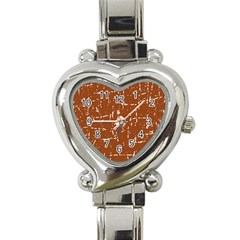 Brown Elelgant Pattern Heart Italian Charm Watch by Valentinaart