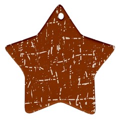 Brown Elelgant Pattern Star Ornament (two Sides) 