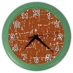 Brown Elelgant Pattern Color Wall Clocks by Valentinaart