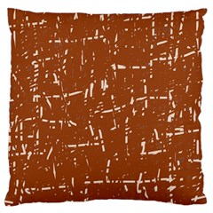 Brown Elelgant Pattern Large Cushion Case (two Sides)