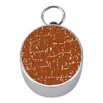 Brown elelgant pattern Mini Silver Compasses Front