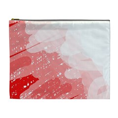 Red Pattern Cosmetic Bag (xl) by Valentinaart
