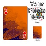 Orange and blue artistic pattern Playing Cards 54 Designs  Front - HeartQ