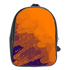 Orange And Blue Artistic Pattern School Bags(large)  by Valentinaart