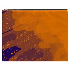 Orange And Blue Artistic Pattern Cosmetic Bag (xxxl) 