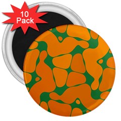 Orange Shapes                                                                                        			3  Magnet (10 Pack) by LalyLauraFLM
