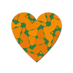 Orange Shapes                                                                                        			magnet (heart) by LalyLauraFLM