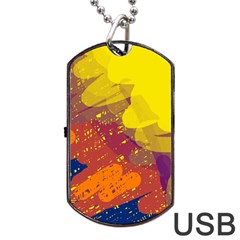 Colorful Abstract Pattern Dog Tag Usb Flash (two Sides)  by Valentinaart