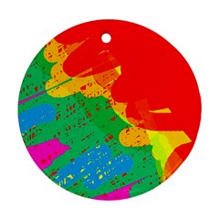 Colorful Abstract Design Ornament (round)  by Valentinaart