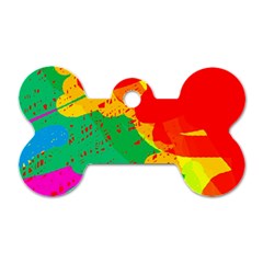 Colorful Abstract Design Dog Tag Bone (two Sides) by Valentinaart