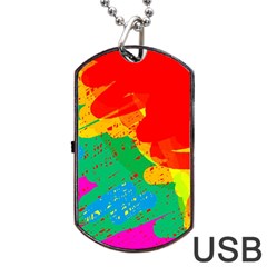 Colorful Abstract Design Dog Tag Usb Flash (two Sides)  by Valentinaart