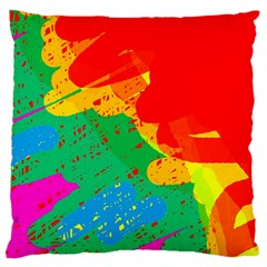 Colorful Abstract Design Large Cushion Case (two Sides) by Valentinaart