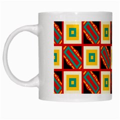 Squares And Rectangles Pattern                                                                                          White Mug by LalyLauraFLM