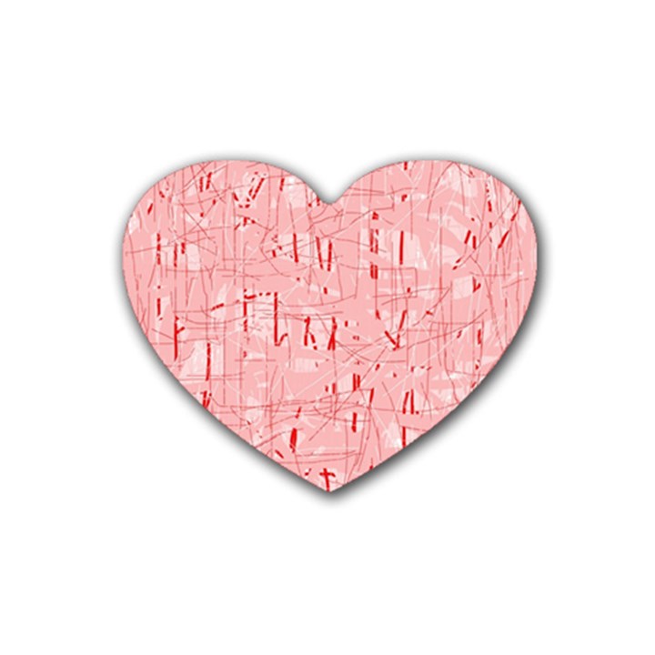 Elegant pink pattern Heart Coaster (4 pack) 