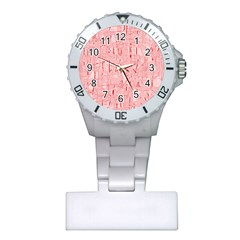 Elegant Pink Pattern Plastic Nurses Watch by Valentinaart