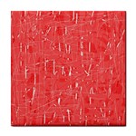 Red pattern Tile Coasters Front