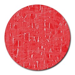 Red Pattern Round Mousepads by Valentinaart