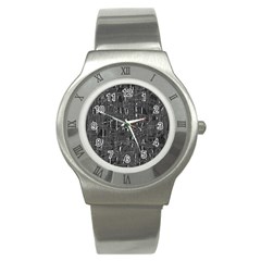 Gray Pattern Stainless Steel Watch by Valentinaart