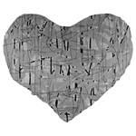 Gray pattern Large 19  Premium Heart Shape Cushions Back