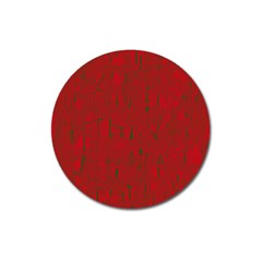 Red Pattern Magnet 3  (round) by Valentinaart