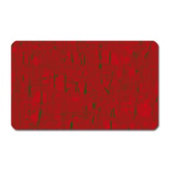 Red Pattern Magnet (rectangular) by Valentinaart