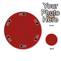 Red Pattern Playing Cards 54 (round) 