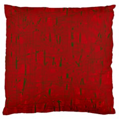 Red Pattern Large Cushion Case (one Side) by Valentinaart