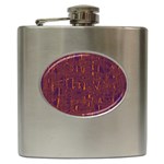 Purple pattern Hip Flask (6 oz) Front