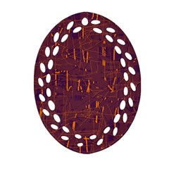 Purple Pattern Ornament (oval Filigree)  by Valentinaart