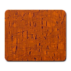 Orange Pattern Large Mousepads by Valentinaart