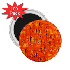 Orange Pattern 2 25  Magnets (100 Pack)  by Valentinaart