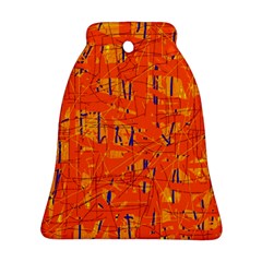 Orange Pattern Bell Ornament (2 Sides) by Valentinaart