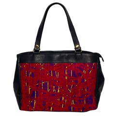 Red And Blue Pattern Office Handbags by Valentinaart