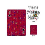 Red and blue pattern Playing Cards 54 (Mini)  Front - Spade4