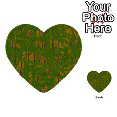 Green Pattern Multi-purpose Cards (heart)  by Valentinaart