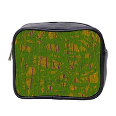 Green Pattern Mini Toiletries Bag 2-side by Valentinaart