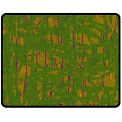 Green Pattern Fleece Blanket (medium)  by Valentinaart