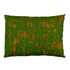 Green Pattern Pillow Case (two Sides) by Valentinaart