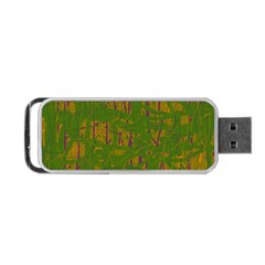 Green Pattern Portable Usb Flash (one Side) by Valentinaart