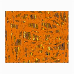 Orange Pattern Small Glasses Cloth by Valentinaart