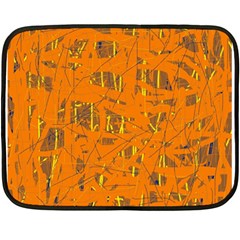 Orange Pattern Double Sided Fleece Blanket (mini)  by Valentinaart
