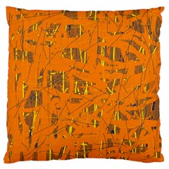 Orange Pattern Large Cushion Case (two Sides) by Valentinaart