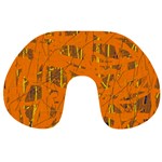 Orange pattern Travel Neck Pillows Back