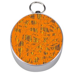 Orange Pattern Silver Compasses by Valentinaart