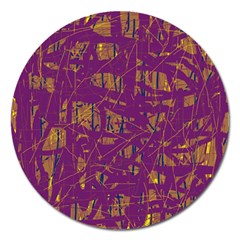 Purple Pattern Magnet 5  (round) by Valentinaart