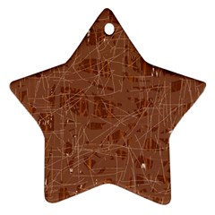 Brown Pattern Star Ornament (two Sides) 