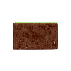 Brown Pattern Cosmetic Bag (xs) by Valentinaart