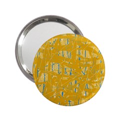 Yellow pattern 2.25  Handbag Mirrors