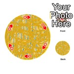 Yellow pattern Playing Cards 54 (Round)  Front - HeartQ