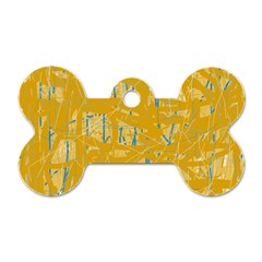 Yellow pattern Dog Tag Bone (One Side)